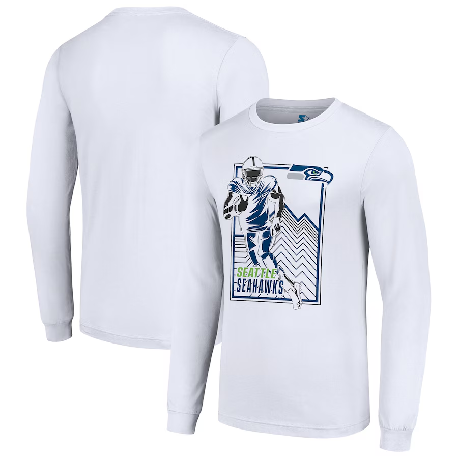 Men Seattle Seahawks white 2024 NFL Long sleeve T Shirts->nfl t-shirts->Sports Accessory